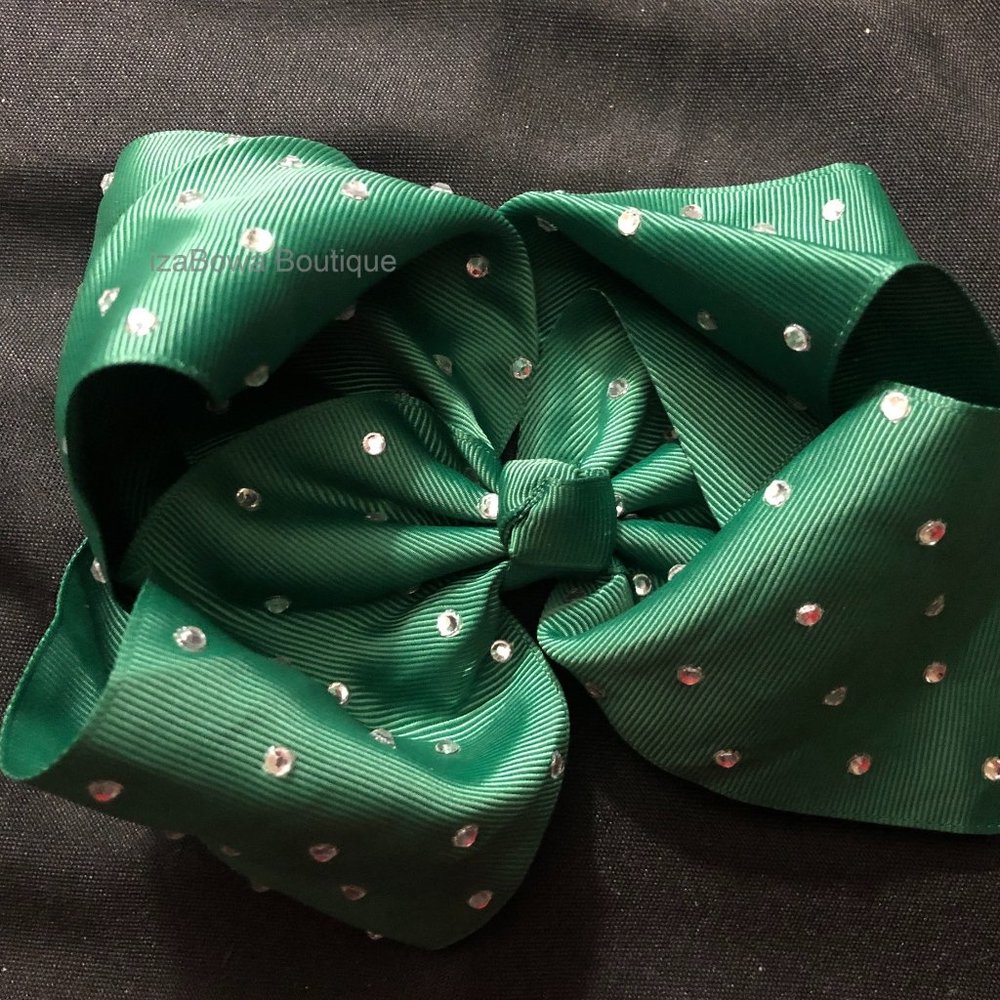 Bundle of (2) 8" Rhinestone Bows  B8153  Handmade NWT Boutique - Picture 2 of 3